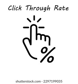 click through rate vector line icon. click through rate outline icon on white background..eps