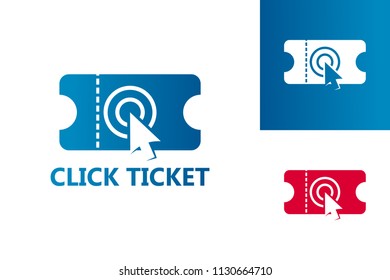 Click Ticket Logo Template Design Vector, Emblem, Design Concept, Creative Symbol, Icon