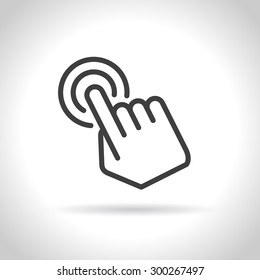 Click touch screen, hand icon. Vector.