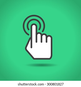 Click touch screen, hand icon. Vector.