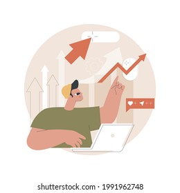 Click tracking abstract concept vector illustration. Clients behavior control, user-friendly ad, click tracking tool, action tracker, analytics software, engagement measurement abstract metaphor.