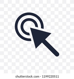 Click transparent icon. Click symbol design from SEO collection. Simple element vector illustration on transparent background.