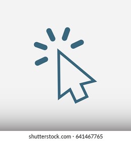 click vector flat pictograph line icon stock design illustration