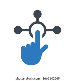 click vector glyph color icon 