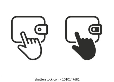 Click vector icon. Black illustration isolated on white background for graphic and web design.