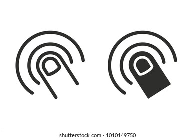 Click vector icon. Black illustration isolated on white background for graphic and web design.