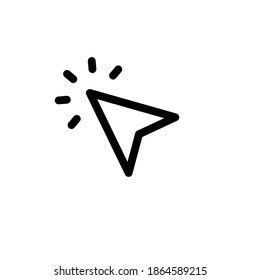 Click vector icon. Clicking arrow symbol, mouse pointer.