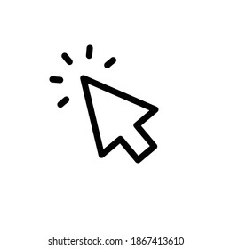 Click vector icon. Clicking arrow symbol, mouse pointer.