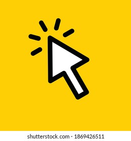Click vector icon. Clicking arrow symbol, mouse pointer.