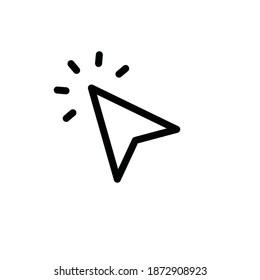 Click vector icon. Clicking arrow symbol, mouse pointer.