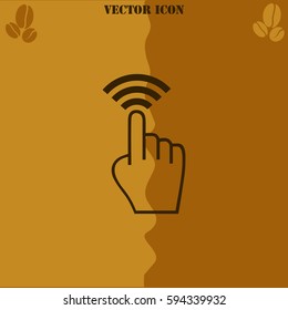 Click vector  icon. Coffee symbol background.