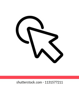 Click vector icon, cursor arrow symbol. Simple, flat design for web or mobile app