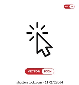 Click vector icon, cursor symbol.