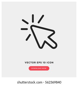 Click vector icon, cursor symbol. Modern, simple flat vector illustration for web site or mobile app