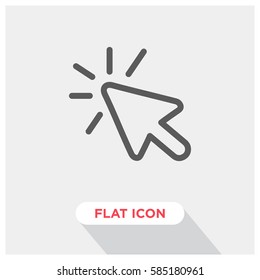 Click vector icon, cursor symbol. Modern, simple flat vector illustration for web site or  mobile app