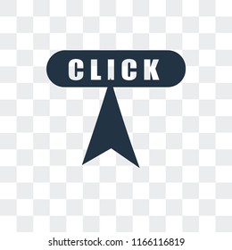 Click vector icon isolated on transparent background, Click logo concept