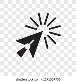 Click vector icon isolated on transparent background, Click transparency logo concept