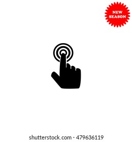Click vector icon isolated on white background.