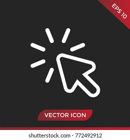 Click vector icon isolated on black background