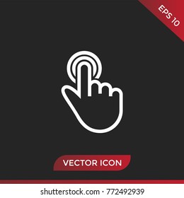 Click vector icon isolated on black background