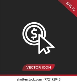 Click vector icon isolated on black background