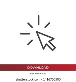 Haga clic en icono vectorial en estilo de diseño moderno para sitio web y aplicación móvil
