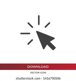 Click vector icon in modern design style for web site and mobile app