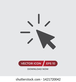 Click vector icon in modern design style for web site and mobile app