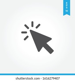 Click vector icon, simple sign for web site and mobile app.