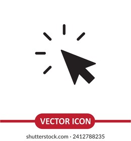 Click vector icon for web site and mobile app simple illustration on white background..eps