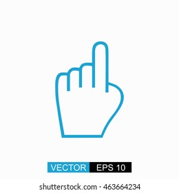 Click vector. Isolated blue icon on white background.