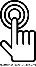Haga clic en Diseño de icono de línea de vector