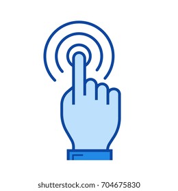Click vector line icon isolated on white background. Click line icon for infographic, website or app. Blue icon designed on a grid system.