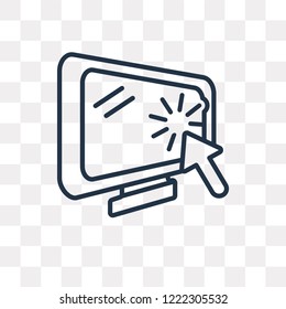 Click vector outline icon isolated on transparent background, high quality linear Click transparency concept can be used web and mobile
