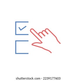 hacer clic en icono de vector de voto voto votación en línea y encuesta 
