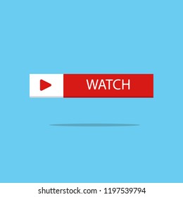 Click to watch video player on blue background. vector illustration