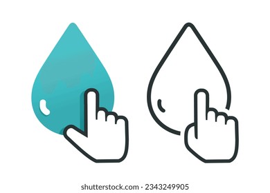 Klicken Sie auf Wassersymbol. Illustrationsvektor