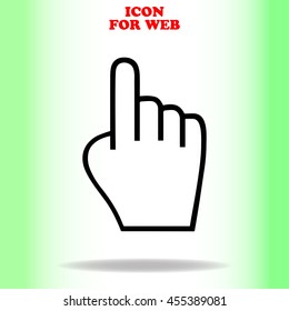 Click web icon. Black illustration on white background