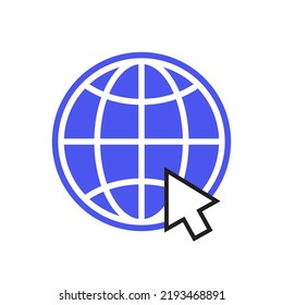 Click web, internet, website icon vector in clipart style