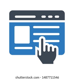 click web page glyph colour vector icon