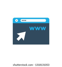 click to web symbol in flat style