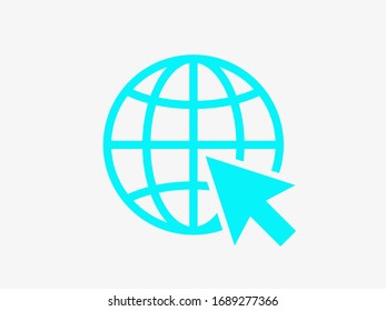 Click web vector icon. Cursor illustration. Earth icon. Globe vector illustration EPS10. Planet concept