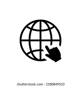 Click web, website icon vector isolated on circle background