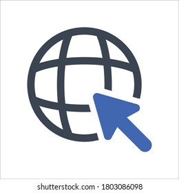 Click website icon, vector graphics