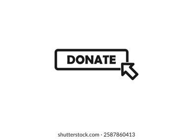 click word donate vector line icon