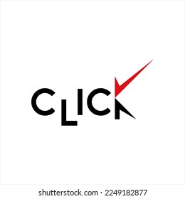 Click word illustration design with checklist sign.