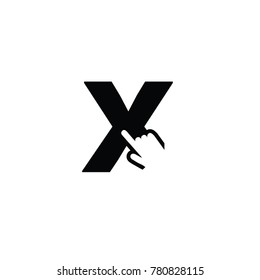 click x font logo flat vector template