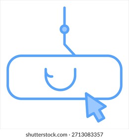 Ilustración vectorial de icono azul de Clickbait
