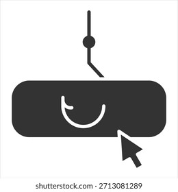 Ilustración vectorial de icono de glifo de Clickbait