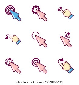 Clickbait icons set. Flat set of 9 clickbait vector icons for web isolated on white background